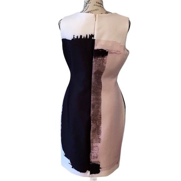 DKNY Paint Streak Color Block Sheath Dress in Dusty Mauve - Picture 2 of 5